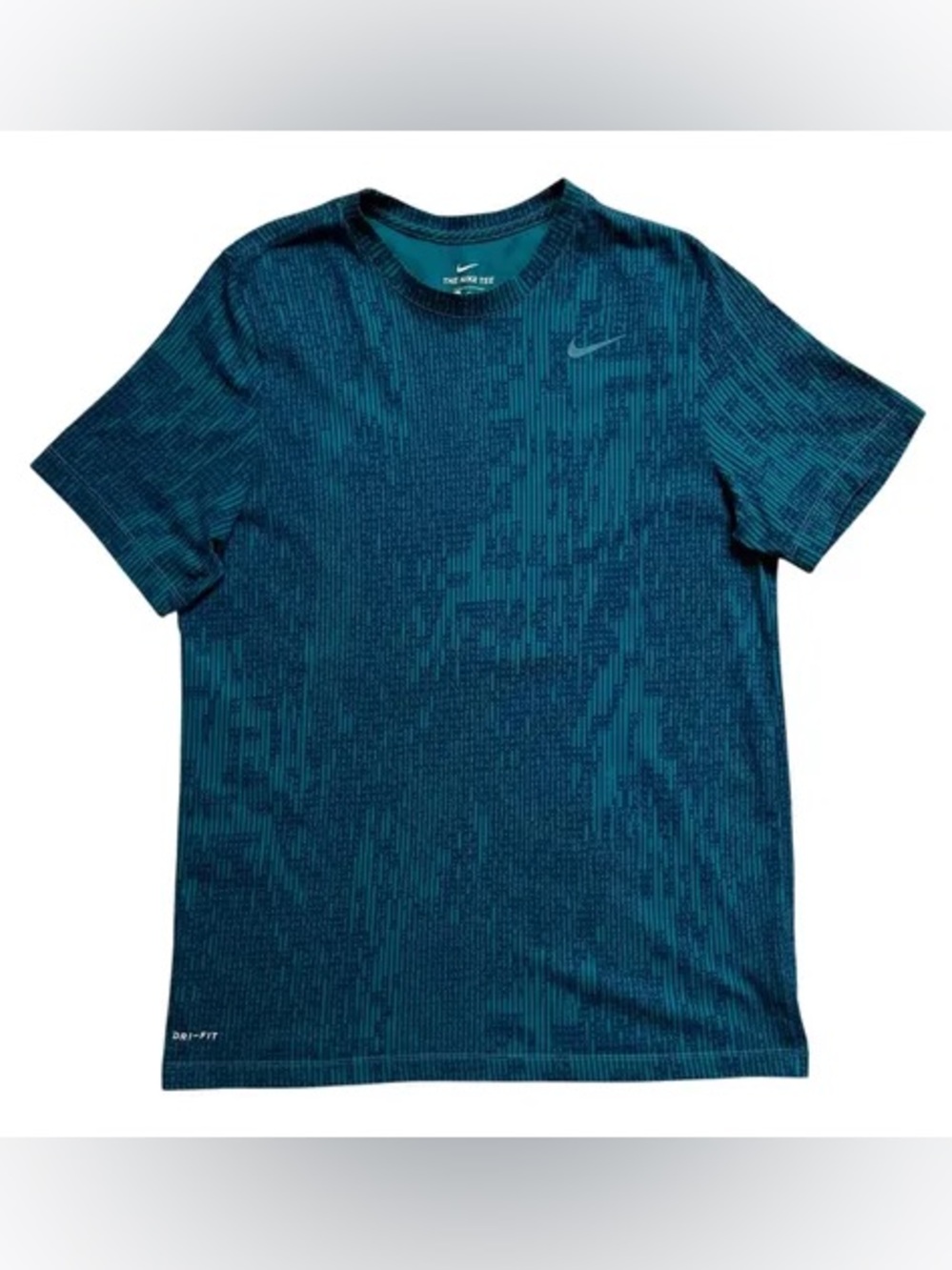 Nike Men's Patterned Teal Short Sleeve Tee